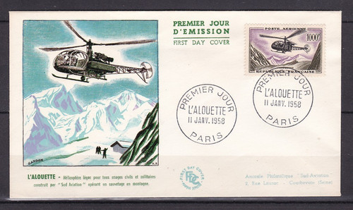 Enveloppe jour france 1958 - enveloppe,