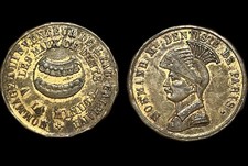 GETTONE PUBBLICITARIO XIX SEC. FRANCIA DENTISTA TOKEN PARIS DENTAL ADVERTISING