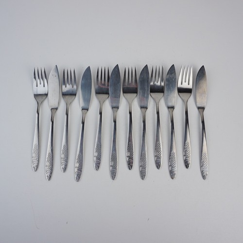 Set posate pesce acciaio - pesce,