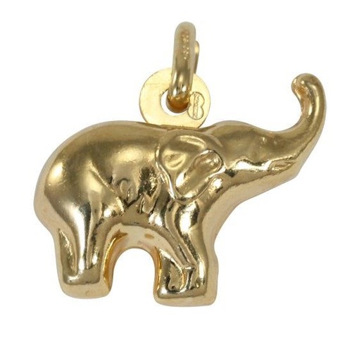 Ciondolo elefante cavo oro - ciondolo,