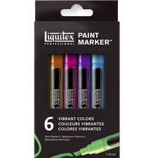 Liquitex Set di pennarelli per pittura - VIBRANTI - 6 x fini (punte da 2 mm)