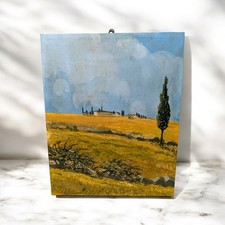 Brunella Enrico olio su pannello Paesaggio estivo firmato 39,5x50 cm