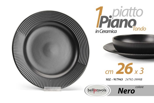 Piatto piano tondo - , ceramica
