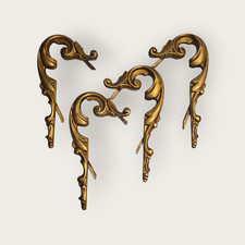 SET QUATTRO FREGI Dorati Legno Decorazione Arredo Vintage Stile Luigi XV Barocco