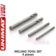 Parti e accessori UNIMAT - 162190 4pz utensili di fresatura HSS - 3, 4, 5 e 6 mm