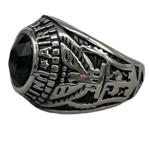 Anello pietra nera ovale - pietra, onice