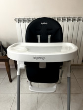 Peg Perego Seggiolone Prima Pappa Follow Me, nero, con funzione sdraietta.