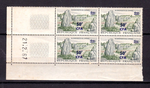 Timbre 1967 reunion cfa coin - timbre,