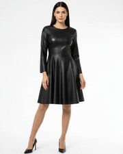 Abito in ecopelle, nero