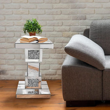 Tavolino fine specchio argento