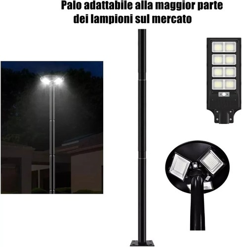 Staffa palo nera per lampione - nera,