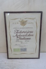attestato federazione motociclistica italiana Cuneo 1952 Moto Guzzi Gilera Vespa