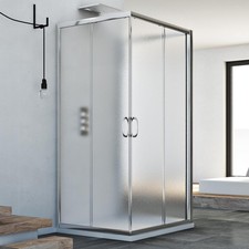 BOX CABINA DOCCIA 70X90X70 CM 3 TRE LATI VETRO 6MM STAMPATO C SCORREVOLE