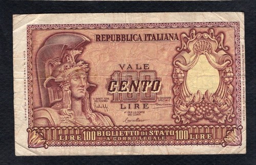 Italie 100 lire 1951 elmata - lire,