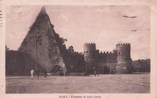 32-83) ROMA PIRAMIDE CAIO CESTIO ANIMATA VIAGGIATA 1925 SOVRASTAMPATO CENT 20
