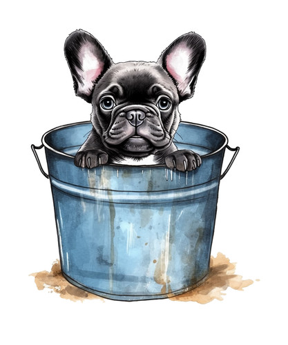Bulldog francese cane - , auto