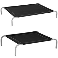 PawHut Brandina per Cani Rialzata e Portatile Nero Argento