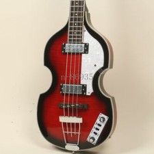 Violino 4 Corde Trans Rosso Fiammato Acero Impiallacciatura Basso Elettrico Hardware Cromato