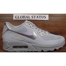 WOMENS NIKE AIR MAX 90 HYPERFUSE ID GREY SILVER SZ 7.5 ( 653606 993 )