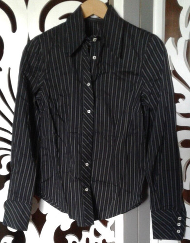 Camicia nero gessato esisto - gessato,