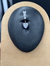 Due Piercing da Ombelico in Acciaio chirurgico Veri Zirconi Banana mm. 1,6x10