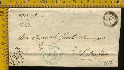 Regno 1867 piego con - 1867,