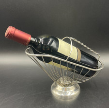 Portabottiglia cesto Porta Bottiglie Vino in Metallo Centro Tavola Bar argentato