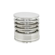 Fumaiolo da 200-250mm tipo Zara di acciaio inox AISI 304 base tonda doppia paret