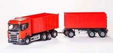 EMEK, SCANIA R500 camion container rosso 8x4 con rimorchio container 1+2 assi...