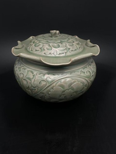 Antico vaso loto - antico, foglia