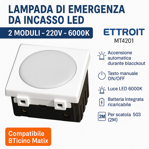 Lampada emergenza incasso - da,