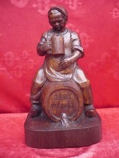 Bella Vecchio Figura Di Legno__Uomo Su Barile__Ogni Quantità__Quercia__30cm!