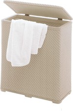 Cesto portabiancheria sporca in plastica accessori per bagno ambrogio beige