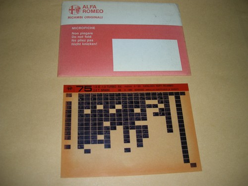 Alfa romeo microfiche 1 8 - alfa, "75