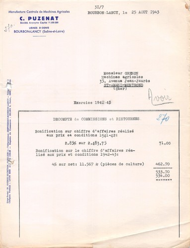 943 facture puzenat a - ,