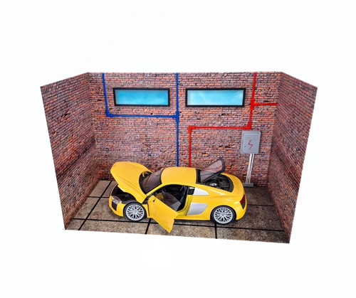 Kit diorama garage mattoni