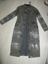 MARC ECKO ROSSO NERO JEANS ARGENTO STAMPA CAPPOTTO LUNGO DONNA GILET ZOO YORK Taglia MEDIA