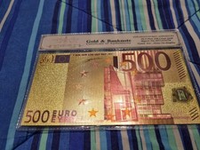 Banconota 500 Euro Placcata In Oro Da Collezione,non Spendibile.
