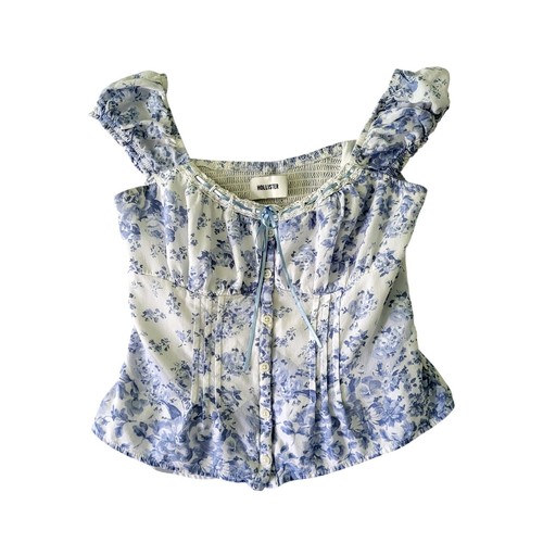 Top estivo hollister blu - top,