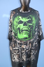 Vintage 2004 Liquid Blue Acido Terminator Teschio Catene Tee 2XL Aop Rap Rock