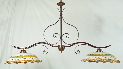 Lampadario ferro battuto luci - lampadario,