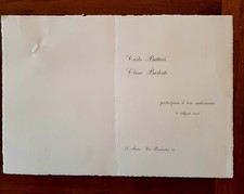 LUCCA, PARTECIPAZIONI A NOZZE DI CARLO BUTTARI E CLARA BARBUTI 1958