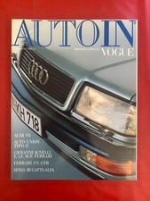 AUTOIN VOGUE n. 7 (1988/1989) Rivista Auto in AUDI V8 GIOVANNI AGNELLI FERRARI +