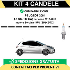 KIT 4 CANDELE per PEUGEOT 208