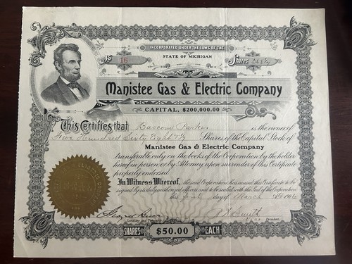 1906 manistee gas electric - gas,