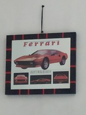 Specchio Con Figura Ferrari Auto Sportiva Anni 80 cm 23x28 compreso cornice