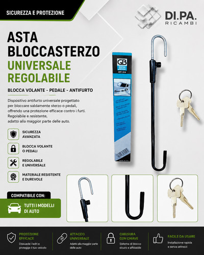 Asta bloccasterzo universale - bloccasterzo,