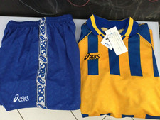 Completo Calcio Uomo Asics Vintage Strisce Stopper Giallo Azzurro Taglia XL