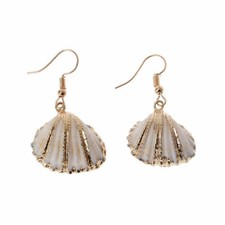 Artigianale Madreperla Oceano Conchiglia Donna 18K Oro Gancio Orecchini