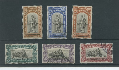 San marino 1918 vittoria - 1918, 6v